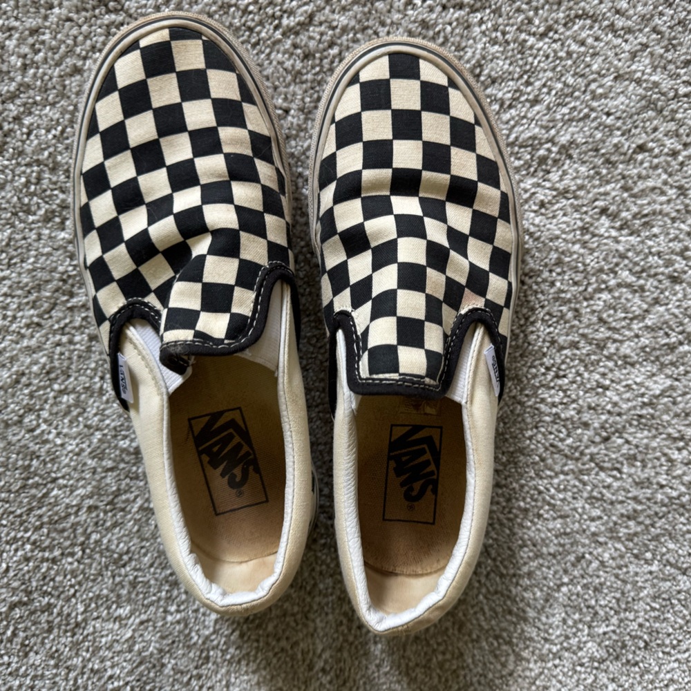 Vans Black and White Checkered Slip-Ons